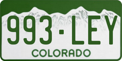 CO license plate 993LEY