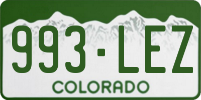CO license plate 993LEZ