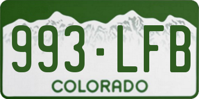 CO license plate 993LFB