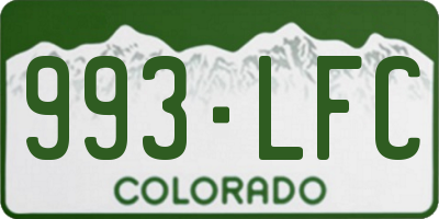 CO license plate 993LFC