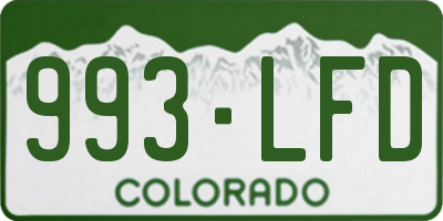 CO license plate 993LFD