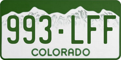 CO license plate 993LFF