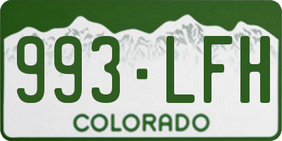 CO license plate 993LFH