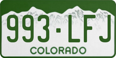 CO license plate 993LFJ