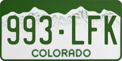 CO license plate 993LFK