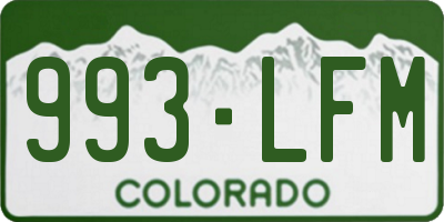 CO license plate 993LFM