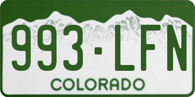 CO license plate 993LFN