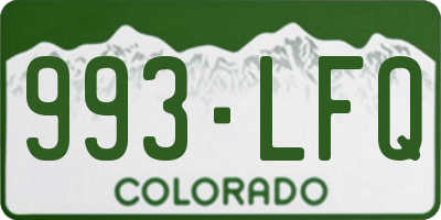 CO license plate 993LFQ