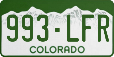 CO license plate 993LFR