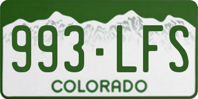 CO license plate 993LFS