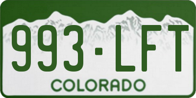 CO license plate 993LFT