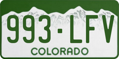 CO license plate 993LFV