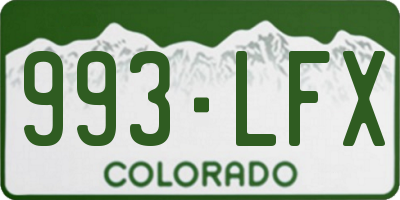 CO license plate 993LFX