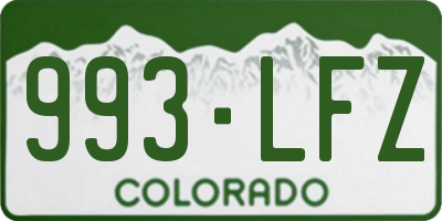 CO license plate 993LFZ