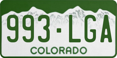 CO license plate 993LGA
