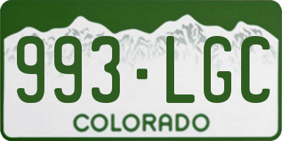 CO license plate 993LGC