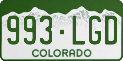 CO license plate 993LGD