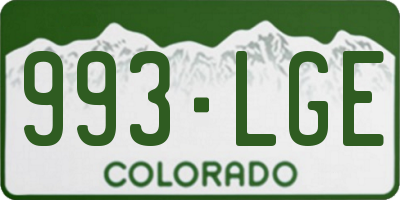 CO license plate 993LGE