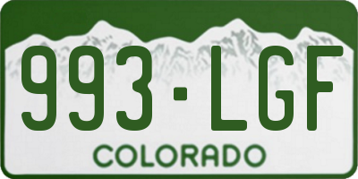 CO license plate 993LGF