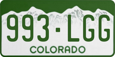 CO license plate 993LGG