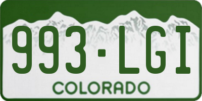 CO license plate 993LGI