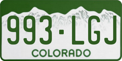 CO license plate 993LGJ