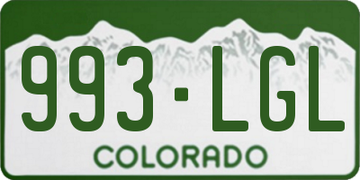 CO license plate 993LGL