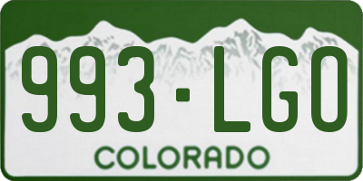 CO license plate 993LGO