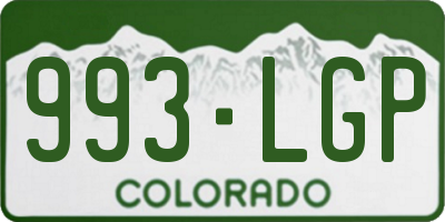 CO license plate 993LGP