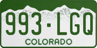 CO license plate 993LGQ