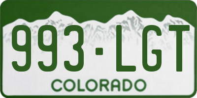 CO license plate 993LGT