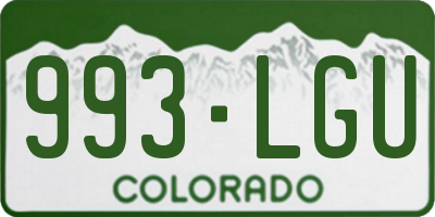 CO license plate 993LGU