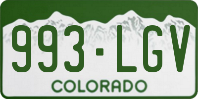 CO license plate 993LGV