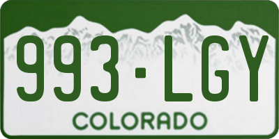 CO license plate 993LGY