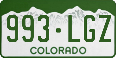 CO license plate 993LGZ