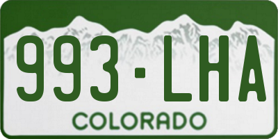 CO license plate 993LHA