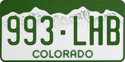 CO license plate 993LHB