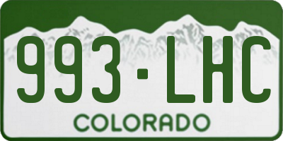 CO license plate 993LHC