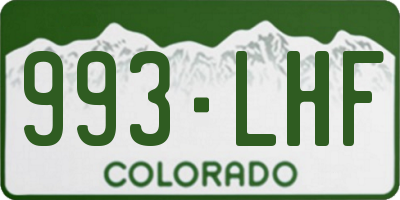 CO license plate 993LHF
