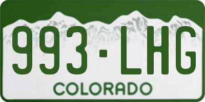 CO license plate 993LHG