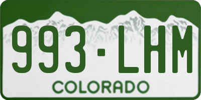 CO license plate 993LHM