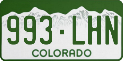CO license plate 993LHN