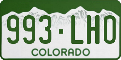 CO license plate 993LHO