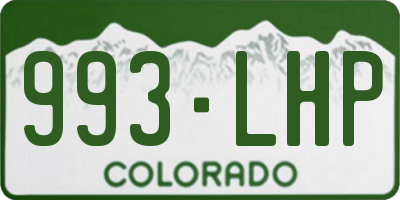 CO license plate 993LHP
