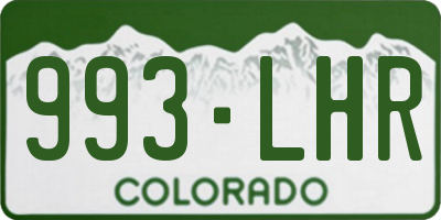 CO license plate 993LHR