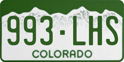 CO license plate 993LHS