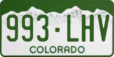 CO license plate 993LHV
