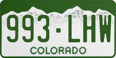CO license plate 993LHW