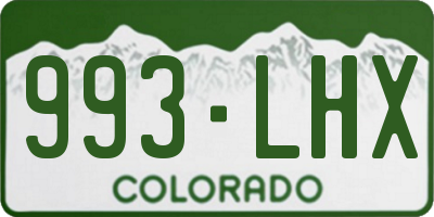 CO license plate 993LHX