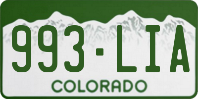CO license plate 993LIA